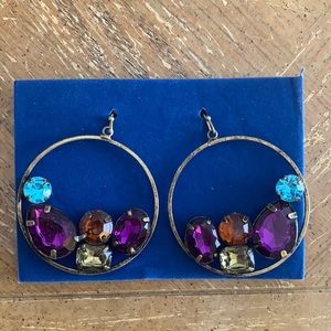 Avon hoop earrings jewel tone purple Bronze